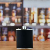 Black Leather 6oz Hip Flask