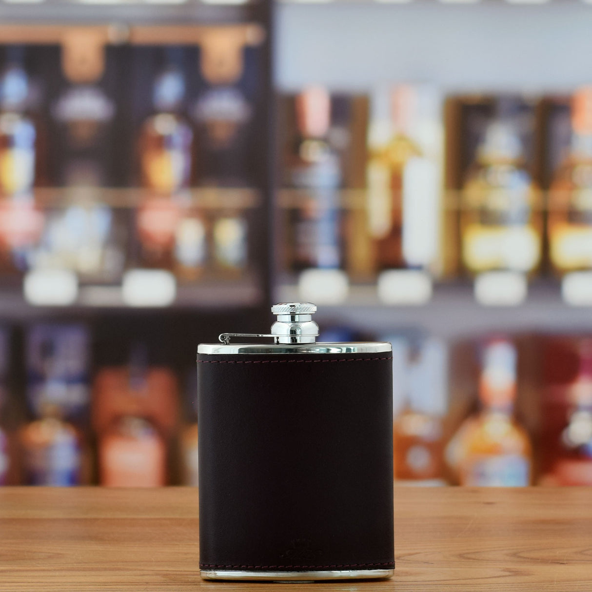 Burgundy Leather 6oz Hip Flask